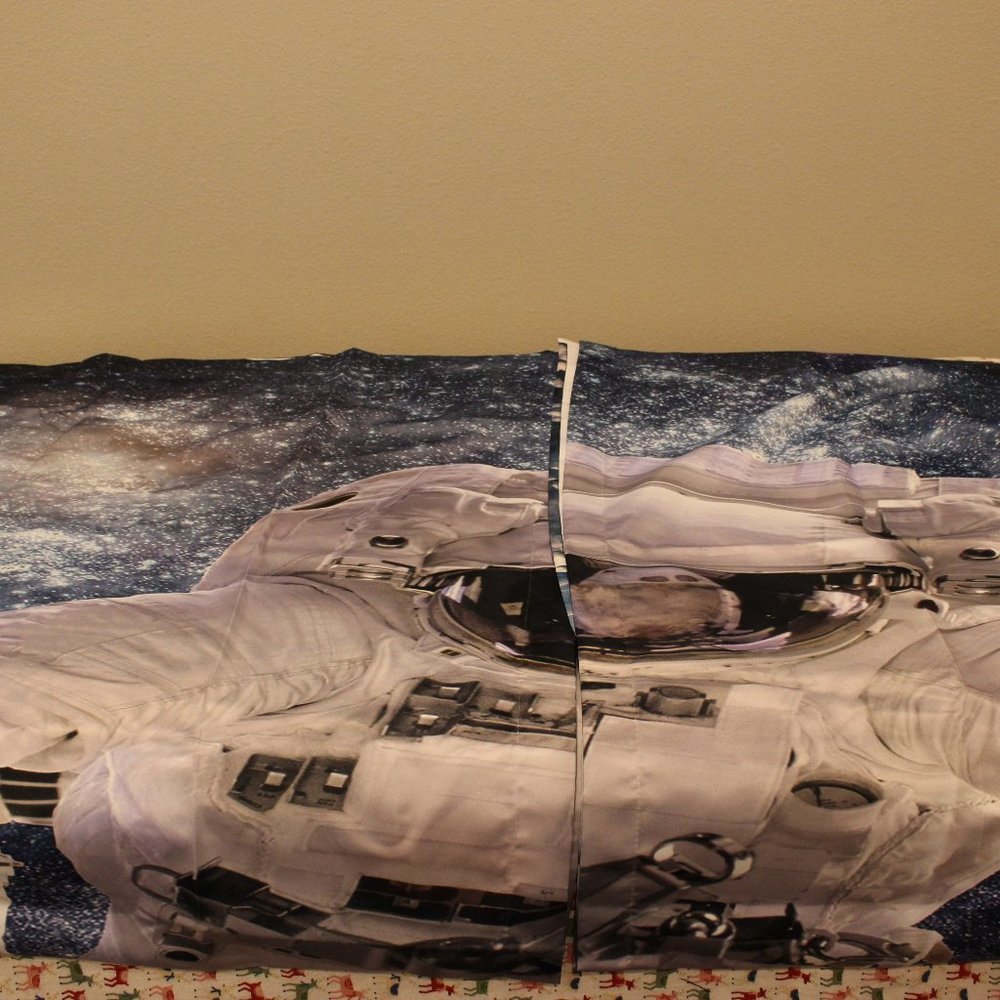 Astronaut Curtains Outer Space Milkyway Galaxy Star Dust 2 Panel 108" x 84"